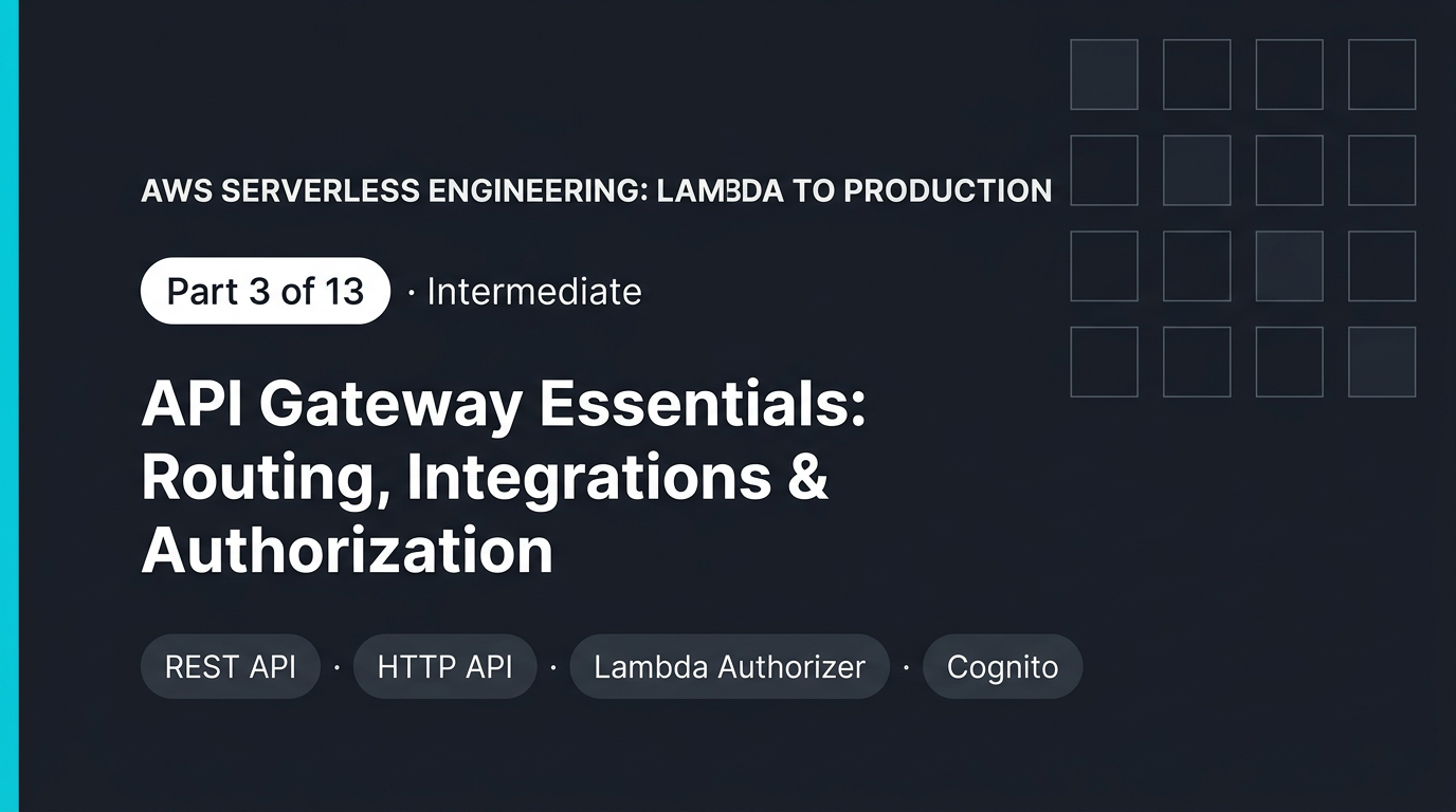 API Gateway Essentials: Routing, Integrations & Authorization