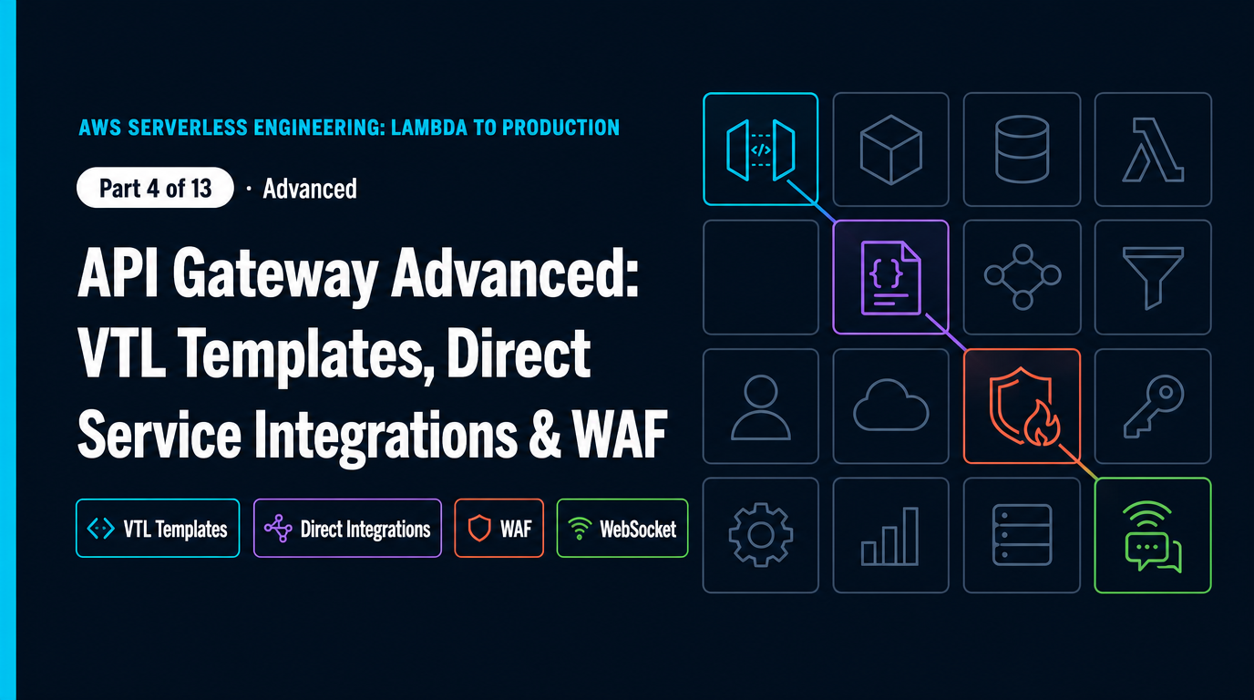API Gateway Advanced: VTL Templates, Direct Service Integrations & WAF