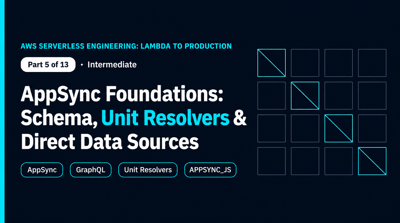 AppSync Foundations: Schema, Unit Resolvers & Direct Data Sources