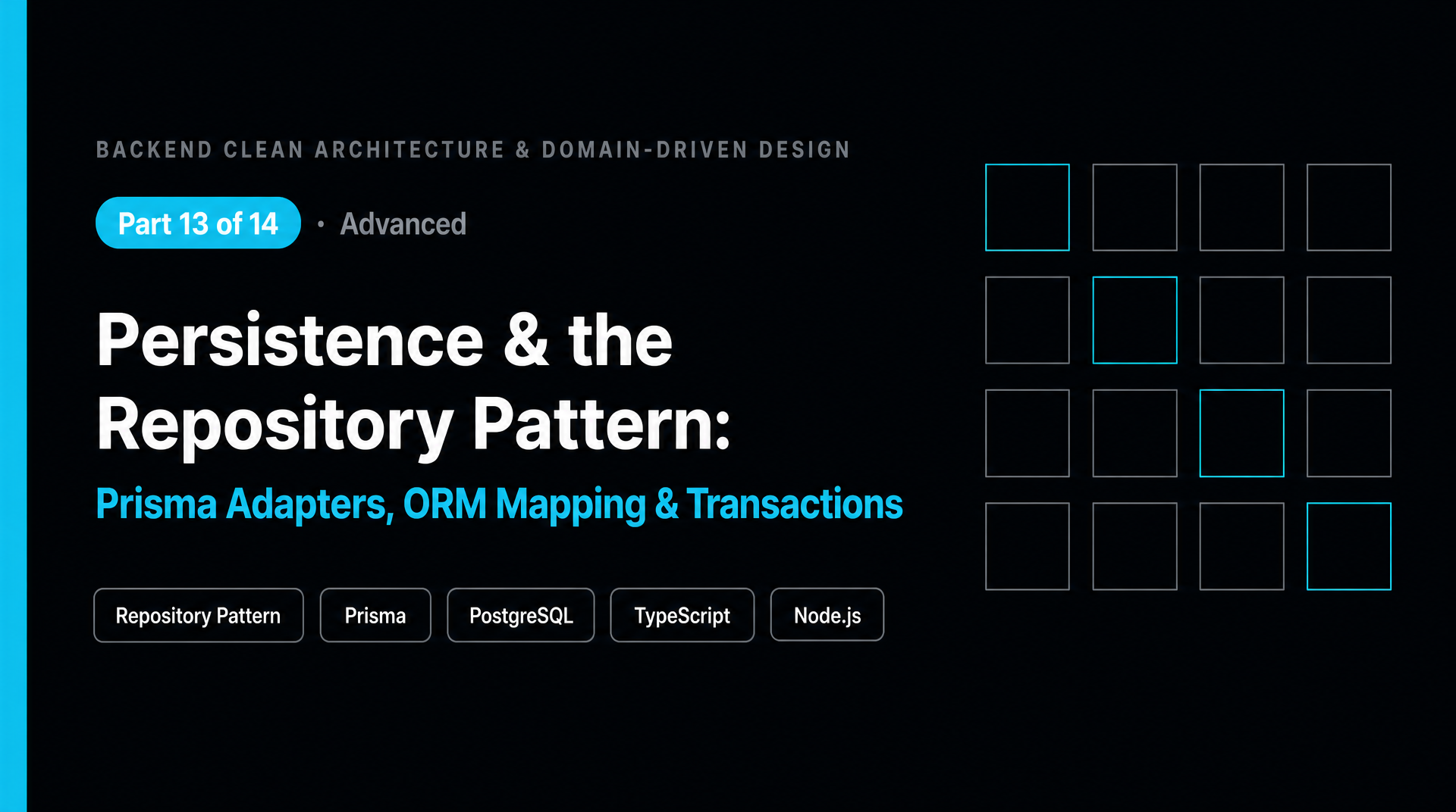 Persistence & the Repository Pattern: Prisma Adapters, ORM Mapping & Transactions