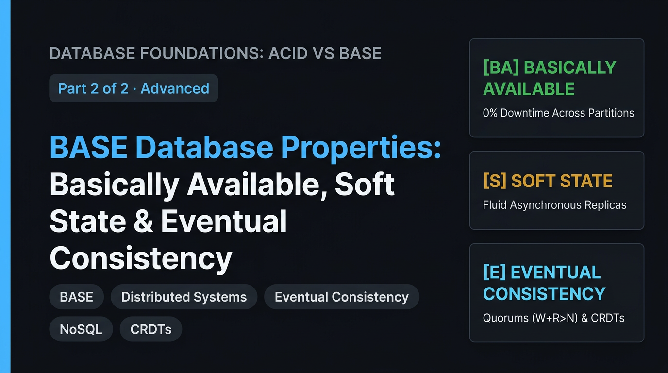 BASE Database Properties: Basically Available, Soft State & Eventual Consistency in Distributed Systems