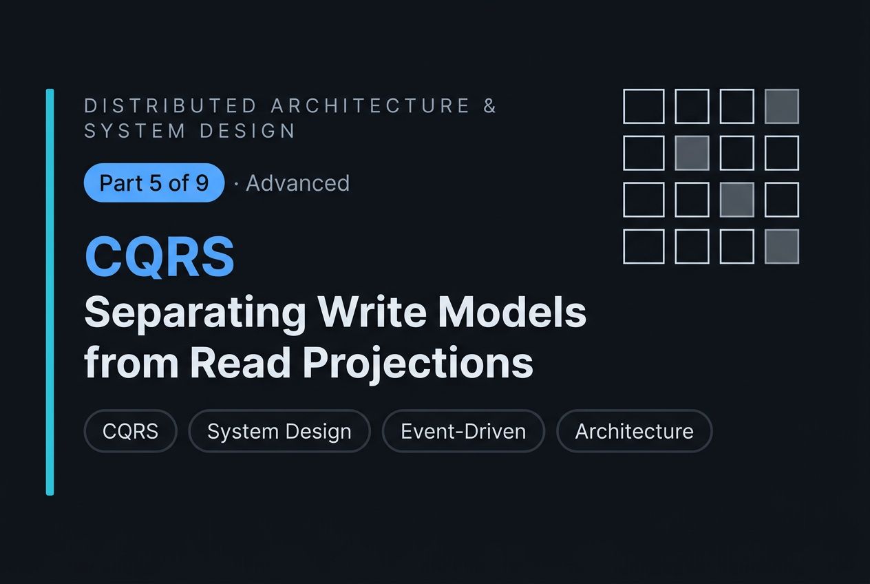 CQRS: Separating Write Models from Read Projections