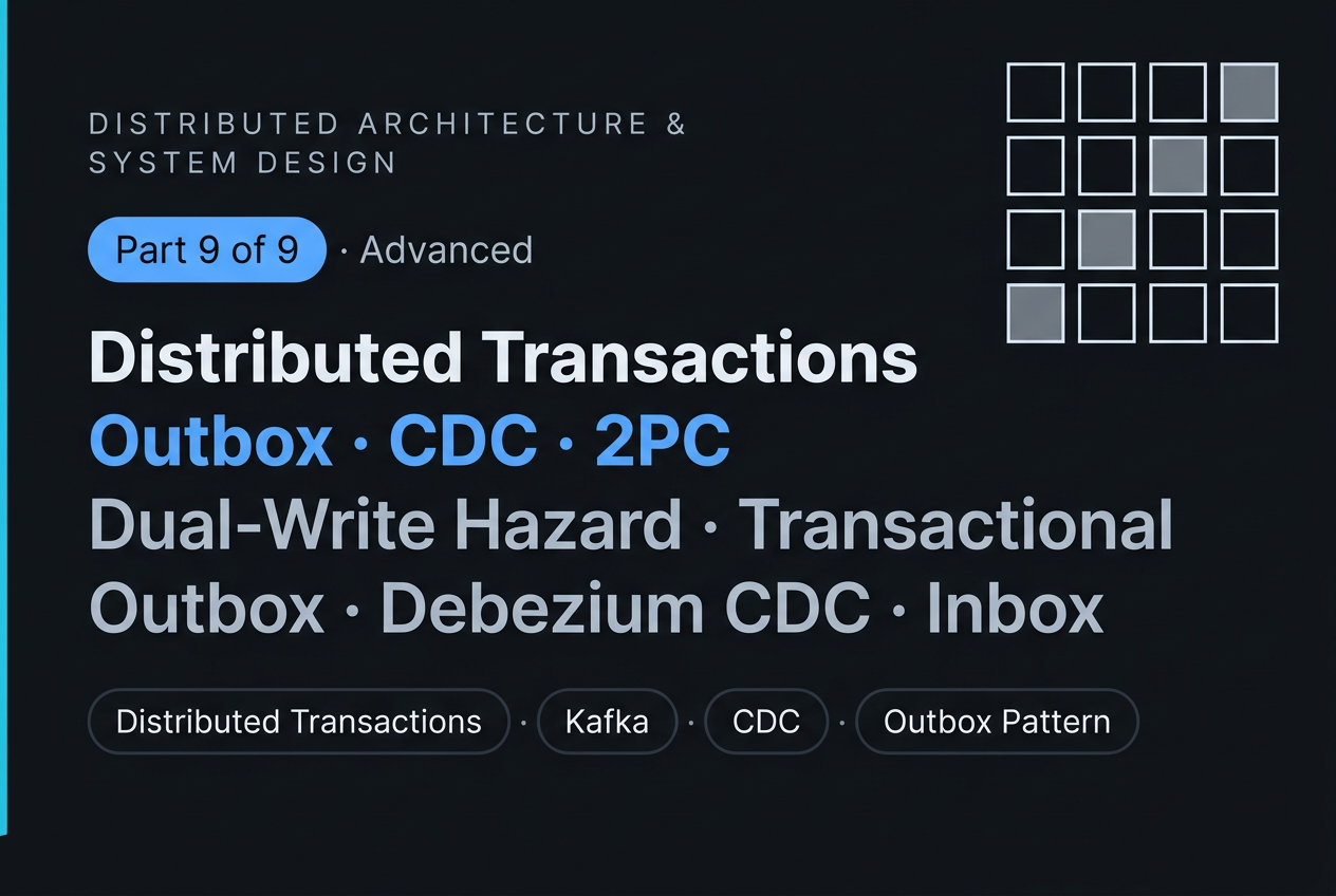 Distributed Transactions: Two-Phase Commit, Transactional Outbox & CDC Event Publishing
