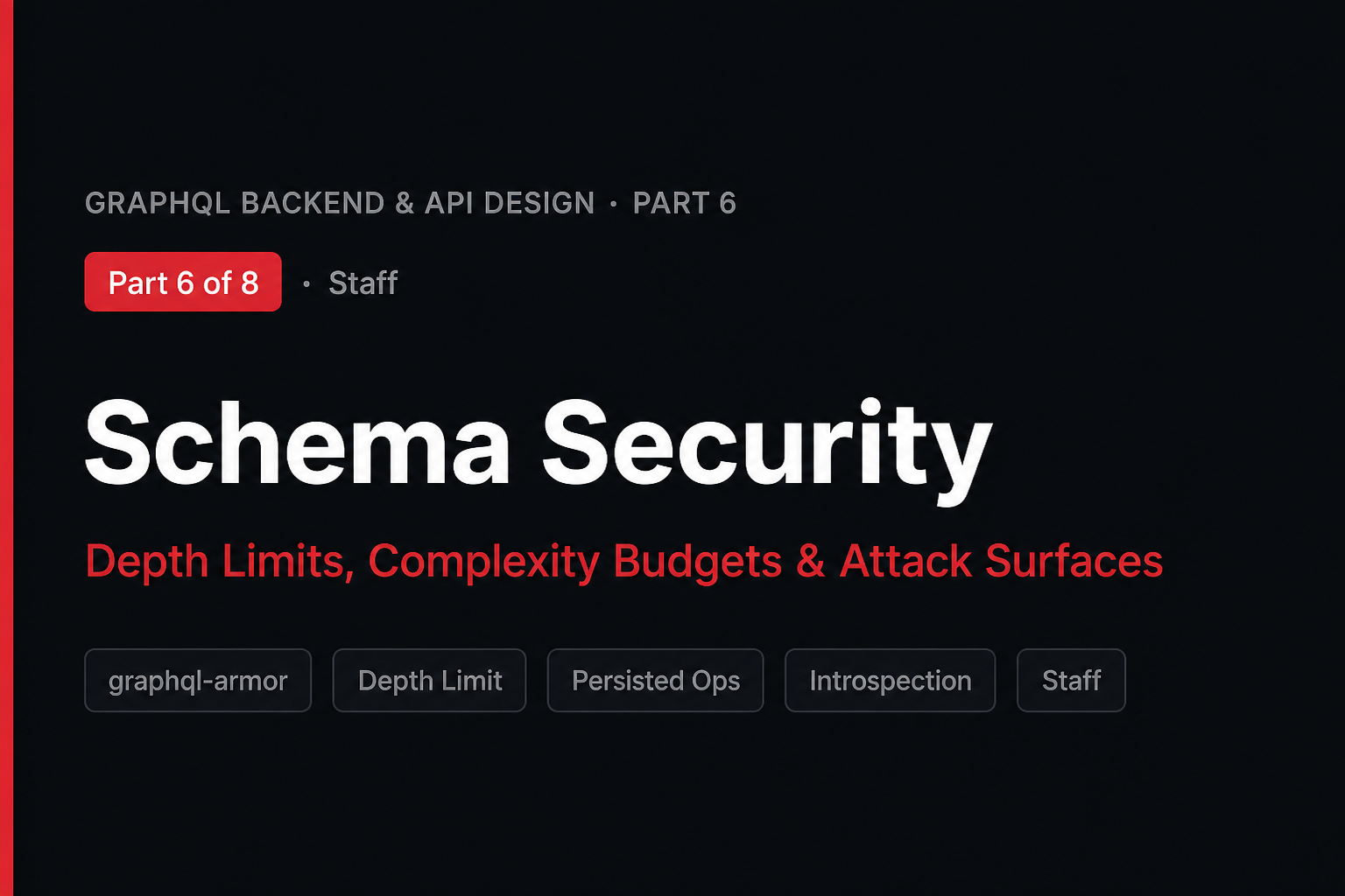 Schema Security: Depth Limits, Complexity Budgets & Attack Surfaces