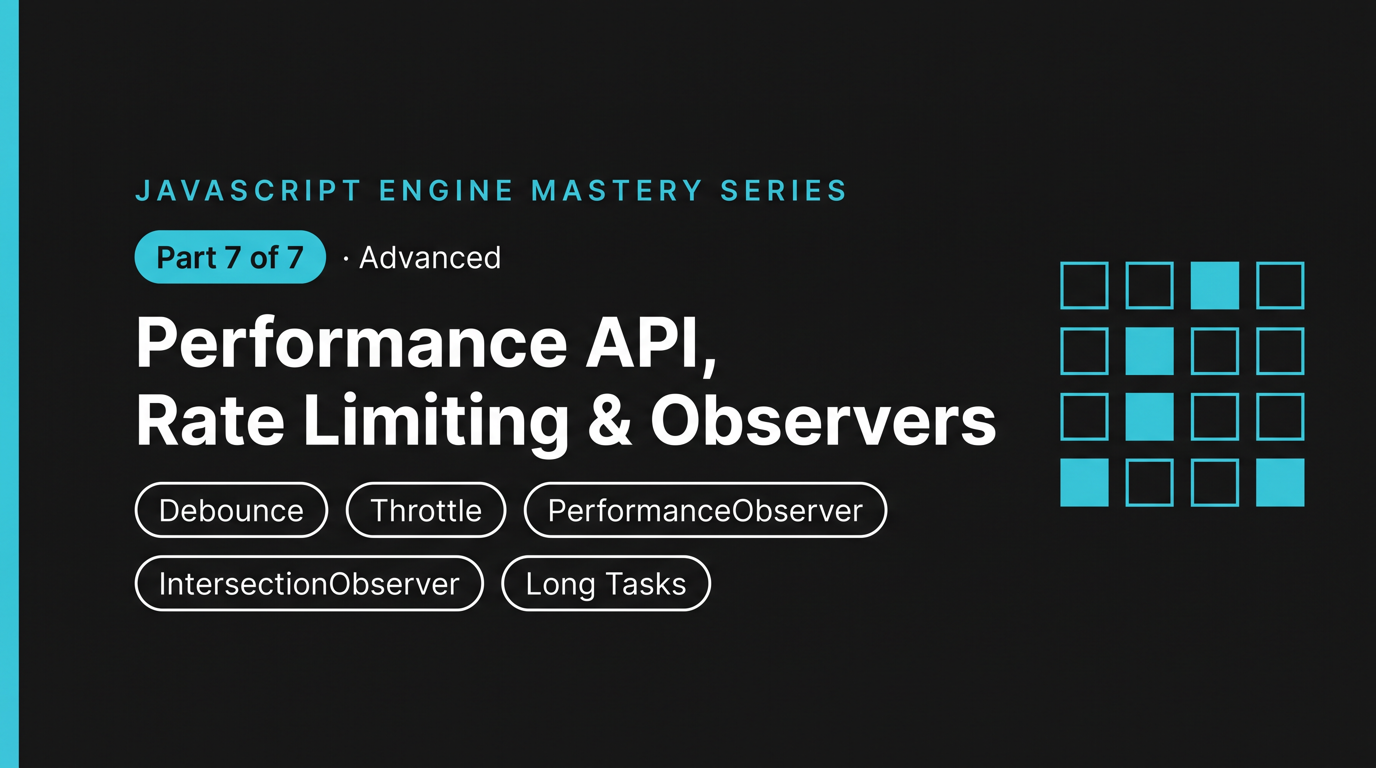 Performance Profiling, Rate Limiting & Native Browser Observers