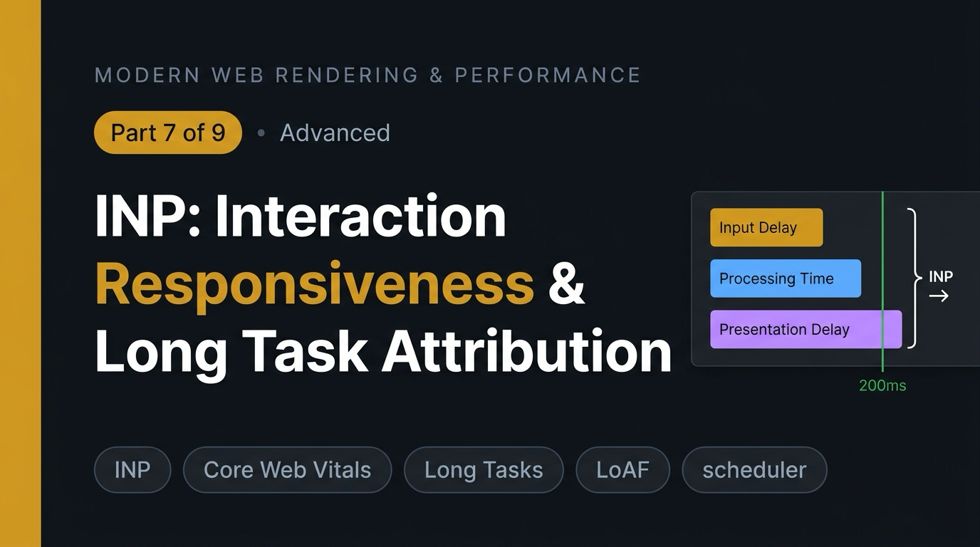 INP: Interaction Responsiveness & Long Task Attribution