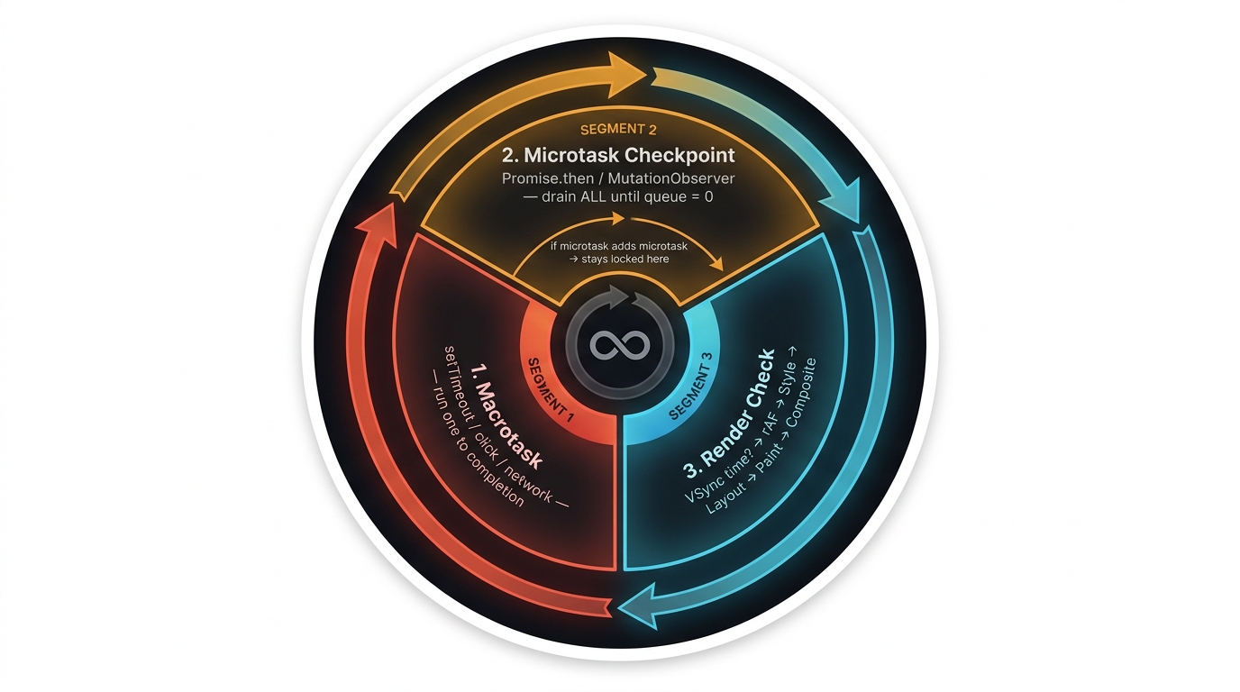 The JavaScript Event Loop: Macro → Micro → Render
