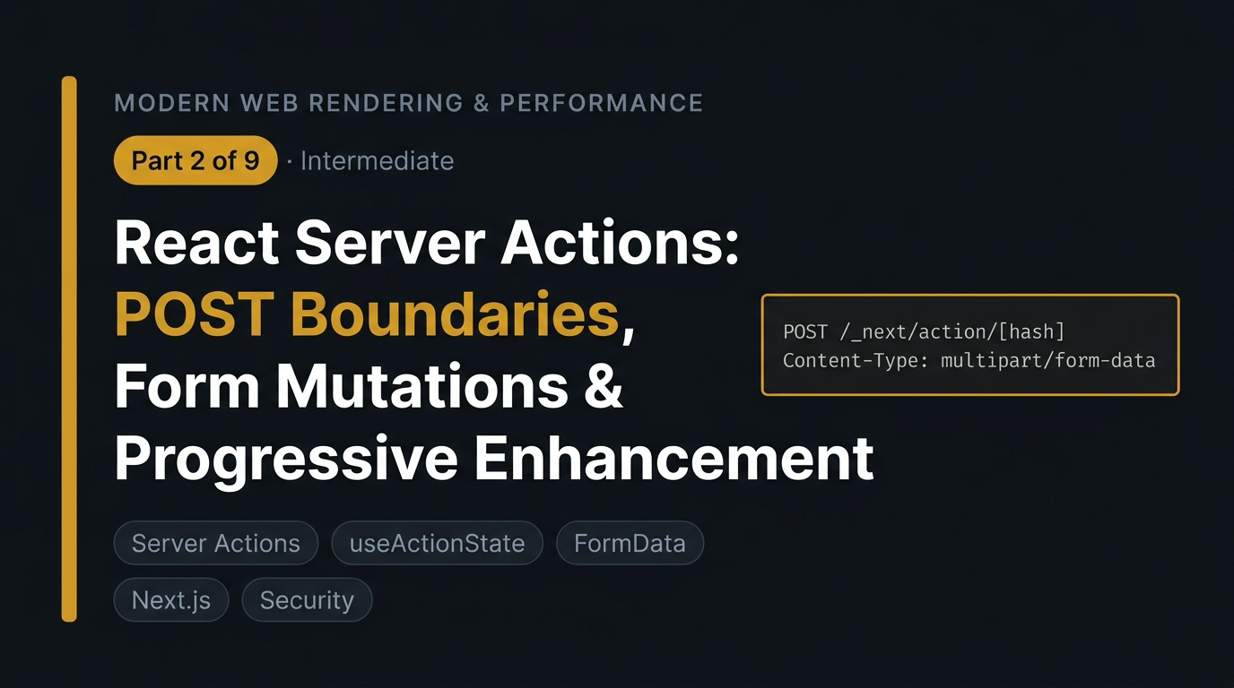 React Server Actions: POST Boundaries, Form Mutations & Progressive Enhancement