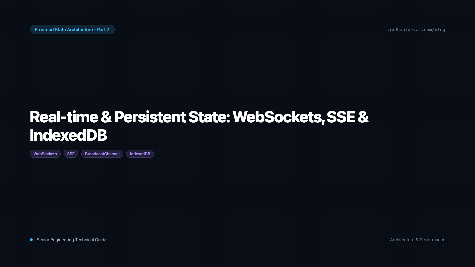 Real-time & Persistent State: WebSockets, SSE, BroadcastChannel & IndexedDB