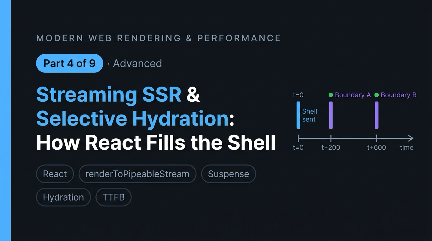 Streaming SSR & Selective Hydration: How React Fills the Shell